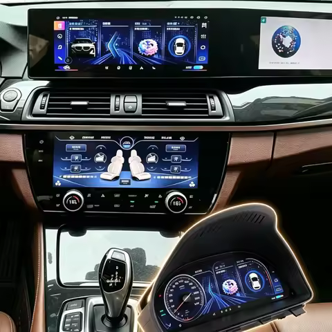 21Inch Curved Android Car Screen AC Climate Panel LCD Speedometer For BMW 5 Series F10 F11 2011-2017