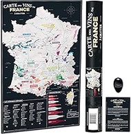 Bonanzana - Scratch Off Map of French Wines - 70 x 42 cm - Poster Scratch Card - With 200 Vineyards,