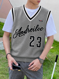 sweater vest rompi pria V-Neck
