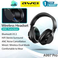Awei A997 Pro ANC Wireless Headset ANC Active Noise Cancellation Earphone Headphone Bluetooth Headse