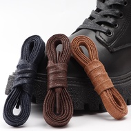 1 Pair Flat Shoelaces Waxed Cotton 0.8CM Width Waterproof Shoe Laces Unisex Boots Casual Sneakers Sh