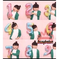Rainbow Number Foil Balloon 40cm/ Rainbow number foil balloon