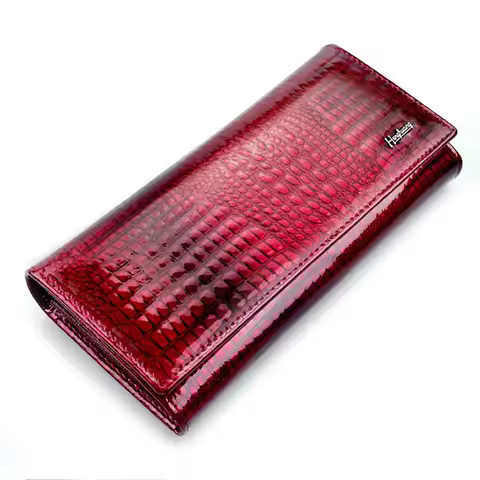 HH Women Wallets and Purses Luxury Brand Alligator Long Genuine Leather Ladies Clutch Coin Purse Fem