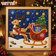 WITTE 1 Set Christmas Fabric Art Kit, DIY Christmas Themed Christmas Fabric Painting Kit,  Cotton Fa
