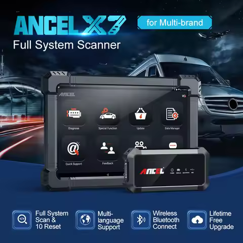 IMMO OBD2 Scanner X7 Professional Engine TPMS D.PF ABS SAS Oil Reset All System Ancel Automotive Car
