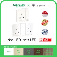 Schneider Electric AvatarOn- 13A 250V Single/ Twin Socket or Blank Plate Cover, White