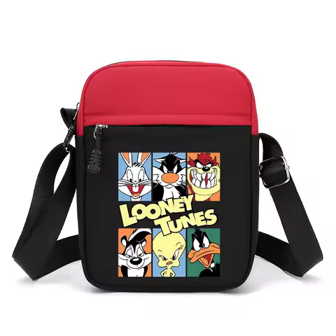 Looney Tunes Shoulder Bag Kawaii Cartoon Character Printed Handbag Children Tote Bags Fashion Crossb