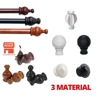 End Cap Curtain Rod / Penutup Batang Langsir (28mm) Wooden Kayu Metal Besi Aluminium Plastic - EC