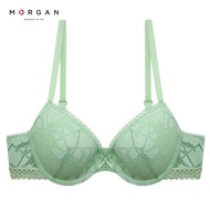 Morgan Bra Lace Graphic Pattern 3/4 Style CARA Model Green New First Hand Size D75