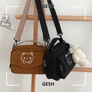 GESH Messenger Bag Women Satchel Corduroy Handbags