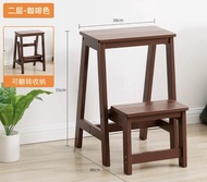 LZD  Household Maza Three-Step Step Stool Dual-Purpose Ladder Chair Indoor Multi-Functional Pedal Stairs Solid Wood Folding Step Stool