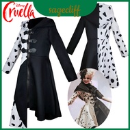 Dalmatians Black 101 And White Witch Cruella De Cosplay Vil Dress