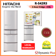 Hitachi R-S42RS Premium N Series 5-door Fridge -- Made In Japan 319L with free gift -1.0L Rice Cooker RZ-PMA10Y(worth $159)