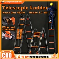 450KG Tangga Lipat Heavy Duty Ladder Telescopic Ladder Tangga Lipat Double Sided Extendable Folding 