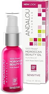 Andalou Naturals 1000 Roses Moroccan Beauty Oil Ounce, White, rose, 1 Fl Oz
