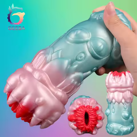 GEEBA Net Weight 590g Strange Plants Male Masturbators Silicone Stroker Cup For Men Realistic Vagina