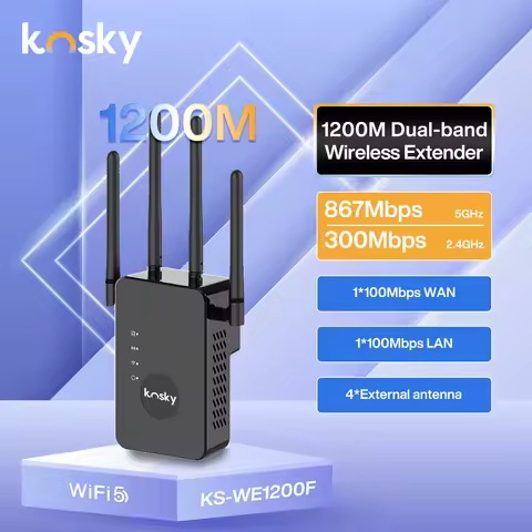 Kosky Dual-band Wifi Extender, 1200Mbps WiFi Signal Booster,Repeater, Router, AP, Boost Your Home Wi