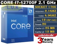 CPU (ซีพียู) 1700 INTEL CORE I7-12700F 2.1 GHz ประกัน 3 ปี