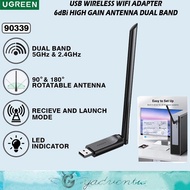 UGREEN USB Wifi Wireless Adapter 650Mbps 6dBi High Gain Antenna