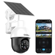 AOSU Solar Security Camera Wireless Outdoor System, 3K/5MP Battery Powered WiFi Camera for Home Secu