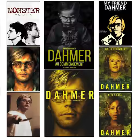 Shadowed True-Crime D-Dahmer Monster J-Jeffrey Dahmer Story Poster HD Waterproof Wall Sticker Bar Li