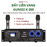 Instant reverberation with 2 Gunssi K300 mics, Push power, high capacity bluetooth karaoke amplifier