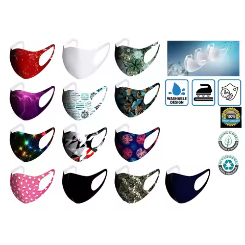 Reusable Colorful Fabric Face Stylish Fashionable Neutral Washable Mask Outdoor Dust-Proof Face Prot