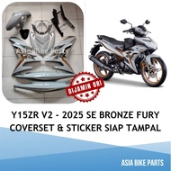 Yamaha Original Y15ZR V2 Body Cover with Graphic / Coverset siap tampal Stripe 2025 SE Bronze Fury -
