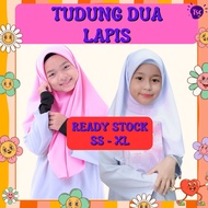 TudungSekolah TudungSiComel Dua Lapis Kain Koshibo 14 WARNA Sekolah Putih Pink Kuning Hitam Pink