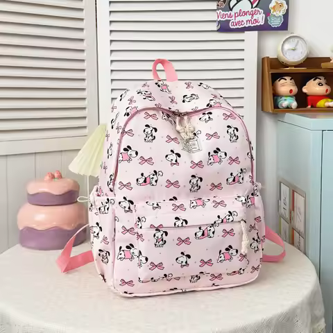 Cute Kuromi Cartoon Animal Pattern Backpack Lightweight Nylon Large Capacity Multifunctional Student