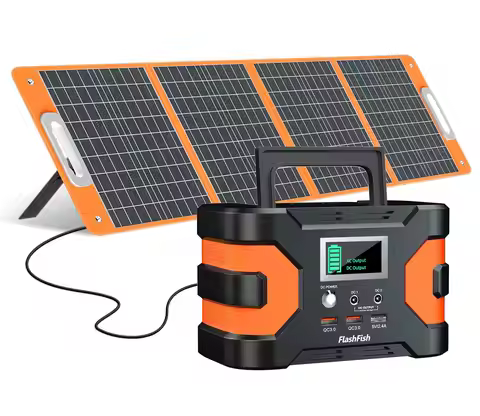 G Solar Generator with Solar Panel, 166Wh Portable Power Station with 100W Foldable Solar Panel(DC/U
