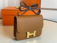 『RP精品』愛馬仕 HERMES 康康包 19cm 金棕色 epsom