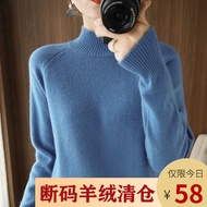Broken Code Clearance 58 Yuan Half Turtleneck Cashmere Sweater Women Short Autumn Winter New Style L
