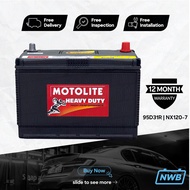 NW Battery Motolite Bateri Century Car Battery N70Z | NX120-7 | 95D31R - 65AH - Heavy Duty Car Batte