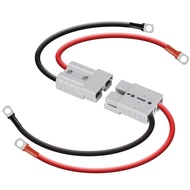 DC HOUSE 2 Pack 50A Battery Quick Connector, 7AWG 600V 0.98ft Battery Cables with M8 Terminal, Quick