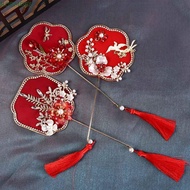 ROEMDEE Bridal Group Fan, Tassels Chinese Style Mini Chinese Fan, Hand Bouquets Vintage Ancient Hand