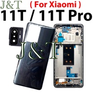 Glass Housing Frame For Xiaomi 11T / 11T Pro 5G Battery Back cover Housing middle frame + Button + L