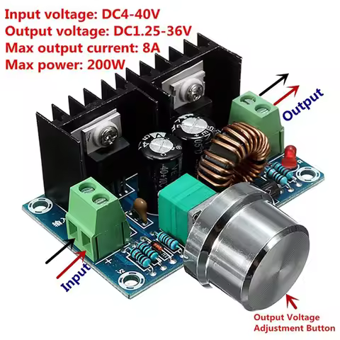 Step-down power supply module DC4-40v to DC1.25-36v 8A 200w adjustable XL4016E1 DC-DC DC voltage reg