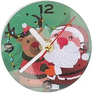 ABOOFAN Mini Christmas Wall Clock, Silent Non-ticking Wall Clock Mini Fridge Magnetic Clock Number Clock Pendant Round Rustic Farmhouse Clock for Living Room Kitchen