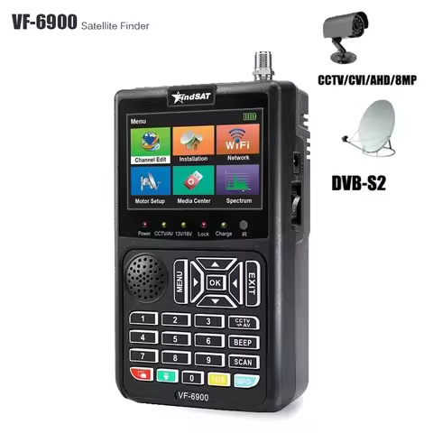 VF-6900 Satellite Signal Finder Digital TV Decoders Satellite TV Receiver DVB S2 CCTV AHD&TVI&CVI HD