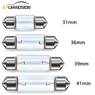 2pcs Ruiandsion 12V 24V Festoon Halogen Dome Light 31mm 36mm 39mm 41mm C5W Warm White For Car Interi