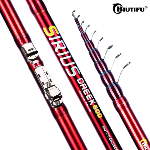 BIUTIFU Telescopic Bolognese Fishing Rods 4.0m 4.5m 5.0m 6.0m 6.5m T800 Carbon Travel UltraLight Spi