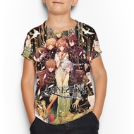 Amnesia Crowd Tshirt Fullprint Polyester Material Casual Jersey T-shirt for Children Aged 3 to 10 Ye