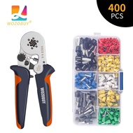 Ferrule Crimping Tool Kit WOZOBUY Self-adjustable Ratchet Wire Crimping Tool Kit Crimper Plier Set with 1900PCS Wire Terminals