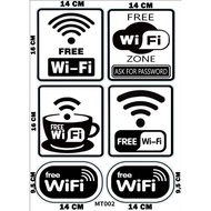 WPSBGS LABEL SIGN MT002 FREE WIFI ZONE 6 LABEL 30X45 WALLSTICKER WALL STICKER