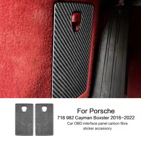 For Porsche 718 982 Cayman Boxster T S GTS GT4 Spyder RS 2016-2022 Car OBD Interface Panel Carbon Fi