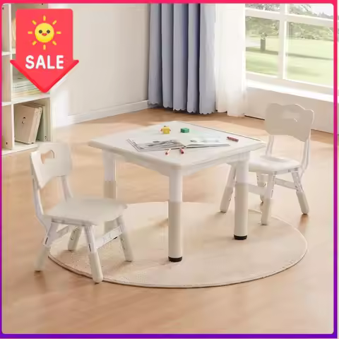 BestsellerAdjustable Height Toddler Table and Chair Set for Kids 3-8 Years, 23.6 L x 23.6 W Plastic 