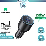 UGREEN 130W Car Charger 3 Ports PD 100W 30W SCP 22.5W Fast Charge USB-C QC 4.0 iPhone 16 Pro Macbook