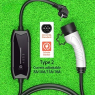 Type2 Portable EV Charger 16A 3.5KW Electric Vehicle Charger Multiple Protections Car Charging Stati