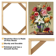 wsustore--2 Set DIY Solid Wood Canvas Frame Kit 16X20 Inch Canvas Frame Stretcher Bars Wood for Oil 